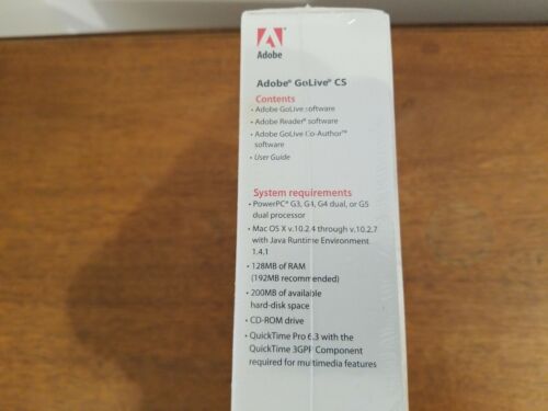 Adobe GoLive CS V 7.0 (mac) for Mac NEW SEALED - Picture 2 of 4