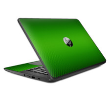 Skins Decal Wrap for HP Chromebook 14 Lime Green carbon fiber look