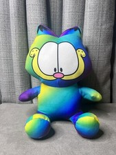 Garfield Plush Cat Stuffed Animal Toy Factory Rainbow Stripes 12 inch Sitting