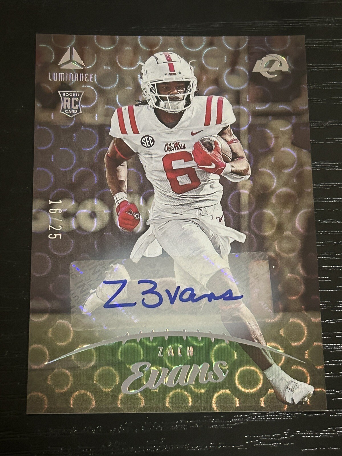 Zach Evans Panini Luminance #153 Autograph