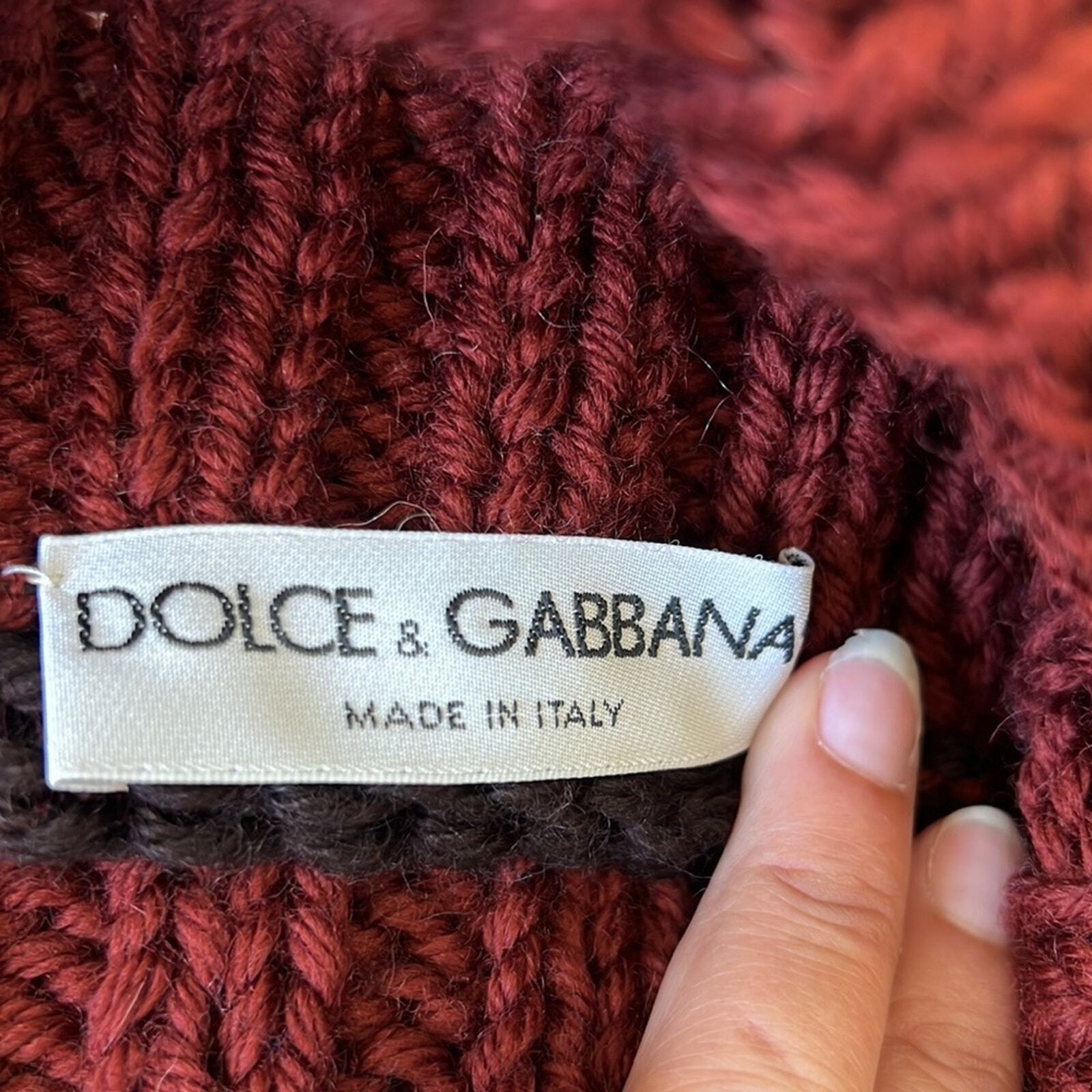 Dolce & Gabbana, Men’s XL, Super Chunky Knit Turtle Neck Striped Wool Turtleneck image 9