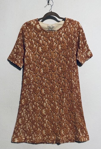 Paul and Joe Sister Anthropologie Womens Medium Apricot Orange Lace Shift Sixte