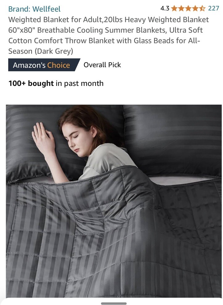 Wellfeel Weighted Blanket for Adult 15 Lbs Heavy Weighted Blanket 60