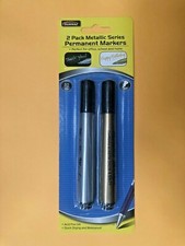 2 PACK PREMIUM PERMANENT METALLIC MARKERS GOLD SILVER TEXTAS  HYT