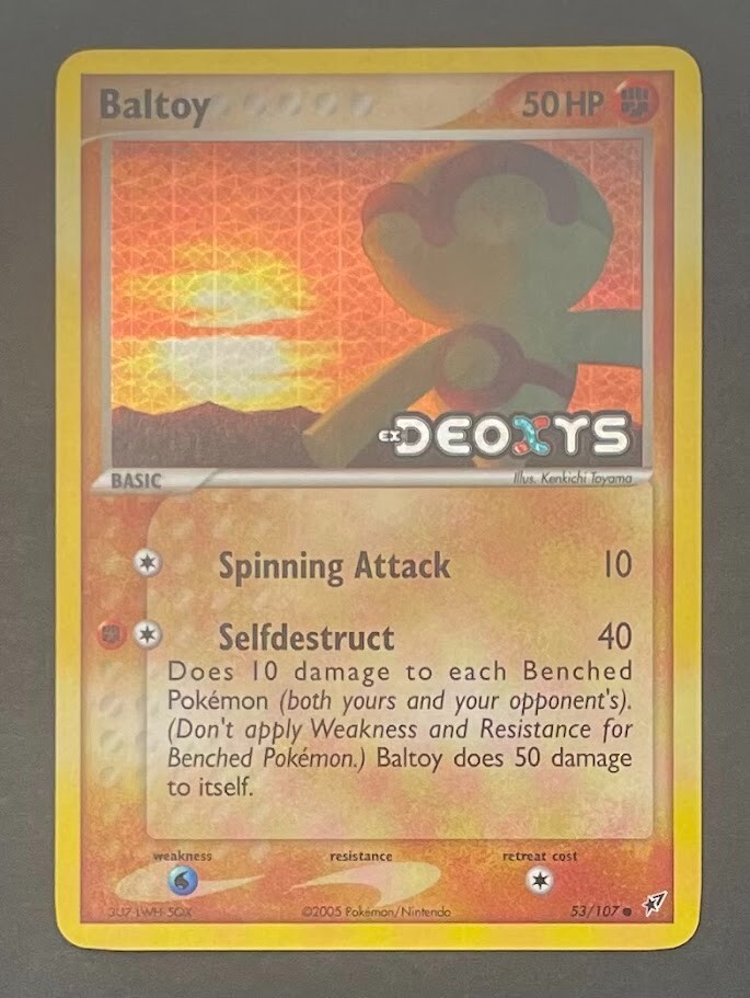 Pokémon Card Baltoy 53/107 Reverse Holo EX Deoxys - Lightly Played