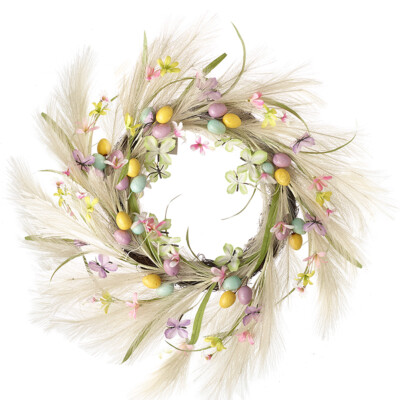 Heaven Sends Pampas Gras, Blumenmuster und gesprenkelt Ostereierkranz Heimzubehör