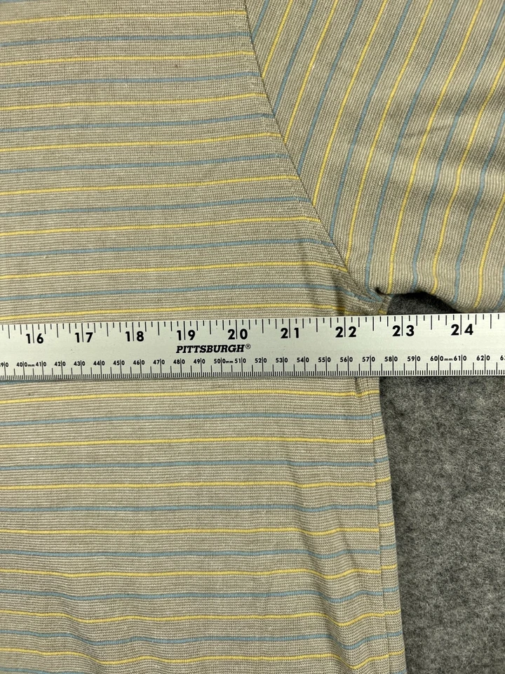 Camisa Polo Steve & Barrys Para Hombre XL X Grande Beige Rayas Trabajo Golf Manga Corta Foto 2 de 4