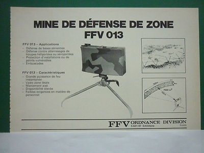 7/1978 PUB FFV ORDNANCE ESKILSTUNA SWEDEN MINE DEFENSE FFV 013 FRENCH AD