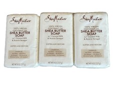 LOT 3 SHEA MOISTURE 100 VIRGIN COCONUT OIL SHEA BUTTER SOAP 8 OZ