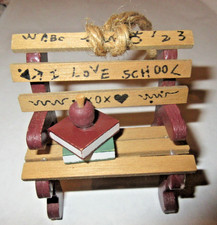 Midwest Wood I Love School Bench Books Apple Christmas Holiday Tree Ornament