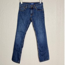 Old Navy Boys Skinny Jeans Medium Wash Blue Denim Adjustable Waist Size 8 Reg
