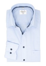 Marvelis Mens Business Shirt Modern Fit Kent Collared Long Sleeve Solid Smoke Blue