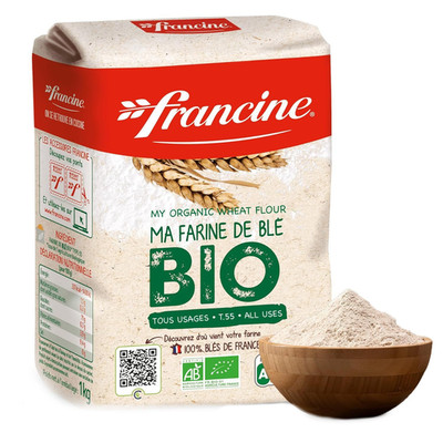 Organic Wheat Flour, T55 Bio French Flour from France with Lower Gluten Content,