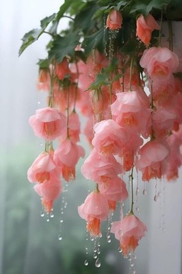 Weeping Begonia Flower Bulbs Peach | Pack of 2 | Easy Grow