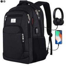 Mens Women Laptop Backpack Large Waterproof Anti Theft USB Rucksack School Bag