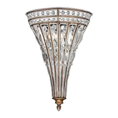 Vintage Elk Home Empire 2 Light Sconce Mocha Crystal Glass Wall Fixture