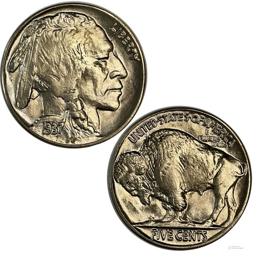 1937 P Philadelphia Buffalo Nickel Full Horn BU Gem