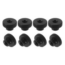 12Pcs Knurled Thumb Nuts M3 Carbon Steel Nut High Head Through Hole Black 