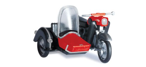 Herpa 053433 HO MZ 250 motocicleta con coche lateral en negro | Zustand: New