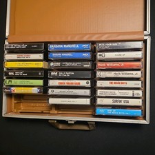 Vintage Cassette Tapes Mix Lot of 21 With leather Case