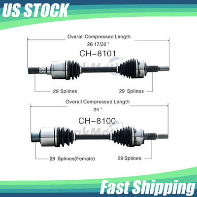 For 2005-2008 2009 2010 Jeep Grand Cherokee Commander 4WD AWD Pair Front CV Axle