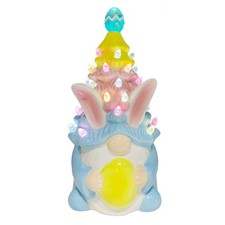 Easter Decorations, Easter Gnomes Ceramic Tree Decor, Lighted Blue Bunny Eggs...