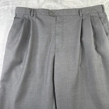 Zanella Pants Men's 40 (38x29) Bennett Pleated Front Cuffed Wool Dress Gray