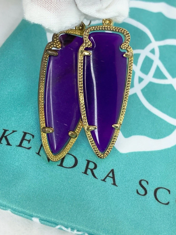 Kendra Scott Skylar Neon Purple Drop Earrings - Image 4 of 4