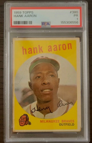 1959 Topps - Hank Aaron #380 - PSA 1