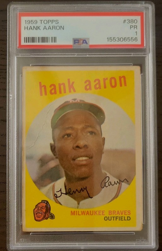 1959 Topps - Hank Aaron #380 - PSA 1