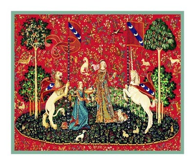 Medieval The Lady & the Unicorn Taste from Tapestry Counted Cross Stitch Pattern