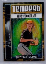 Kruz Schoolcraft 2025 Leaf Optichrome Baseball 1/1 Pre Production Proof