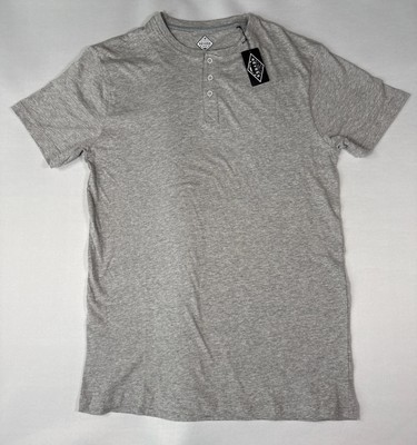 Revess Henley Gray Shirt Short Sleeve Medium New With Tags