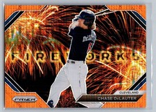 2024 Panini Prizm- Fireworks #6 Chase DeLauter /399 Orange Pulsar Prizm
