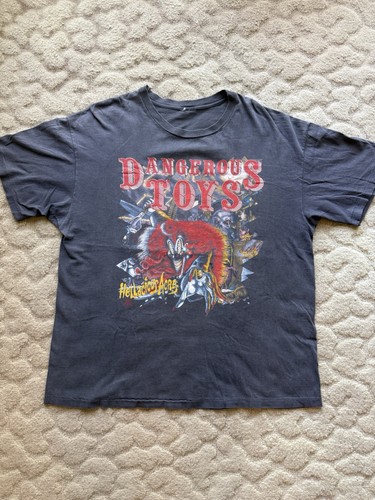 1990 Vintage Dangerous Toys tour shirt size XL Rare Hellacious Acres Faded