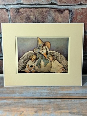 Vintage Jessie Willcox Smith Mother Goose Print Framed  1984 Angels Goose
