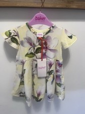 BNWT 6-9 Months Girls Baby Ted Baker Beautiful Yellow Floral Summer Dress
