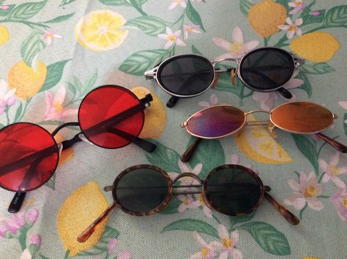 4 pr Steampunk Victorian Sunglasses Oval Round Ozzy Retro Costume Accessory Prop - Picture 5 of 6