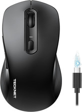 Rechargeable Bluetooth Mouse, [ USB & BT5.0/BT3.0 ] Wireless Mouse