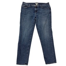 Eileen Fisher Jeans Womens 10 Blue Organic Cotton Slim Straight Leg Denim