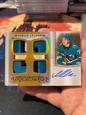 2024 UPPER DECK THE CUP MACKLIN CELEBRINI FOUNDATIONS QUAD PATCH ROOKIE AUTO /5