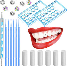 Boao 61 Pcs Tooth Gem Kit DIY Jewelry Dental Gems Reflective Teeth Diamonds Set