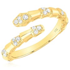 0.25CTW Natural Diamond 14K Gold Snake Cockta...
