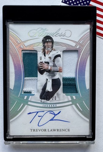 2025 Panini Flawless Dual Patch Auto Trevor Lawrence #DPA-TLE Silver /20 Jaguars