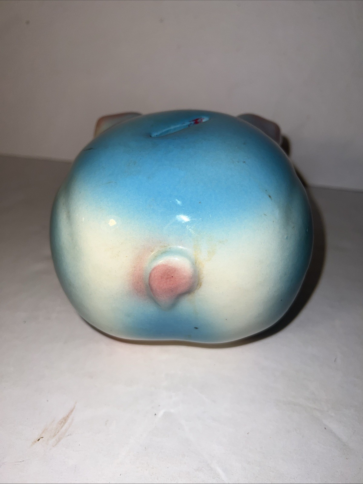 Vtg Ceramic Japan Mid Century Yellow Floral Anthropomorphic  Piggy Bank