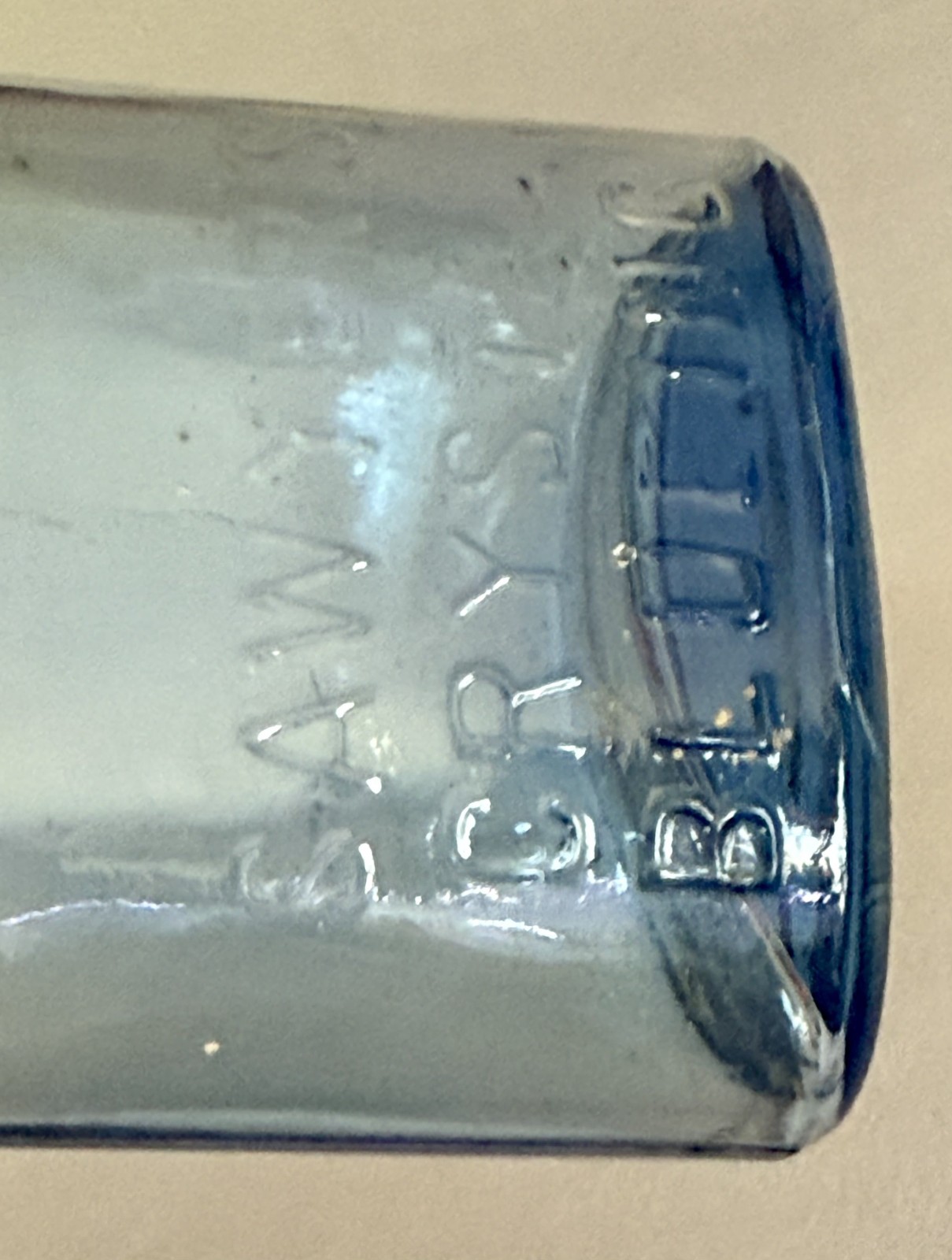 Rare Antique Embossed Sawyer's Crystal Bluing Bottle - Peacock Blue Glass