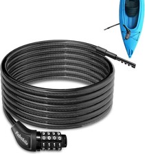 Long Cable Lock, Extra Long Straight Bike Lock 5ft to 25ft with Resettable Com