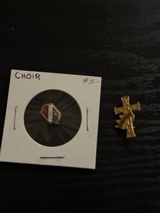 Vintage Church Choir Enamel Lapel Pin Lot of 2