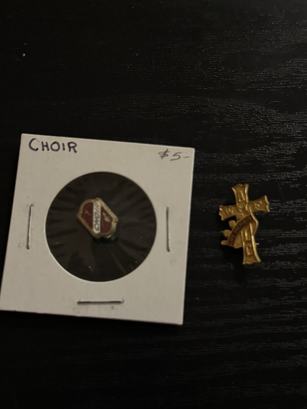 Vintage Church Choir Enamel Lapel Pin Lot of 2