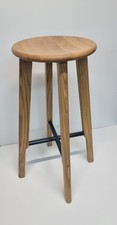 Modus Oak Bar Stool -Naughts x Crosses - Cross Design-Oak Seat-Legs- Metal Cross